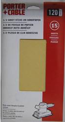 Porter Cable 1/2 Sheet, Adhesive-Backed Sanding Sheets - 120 Grit 53010